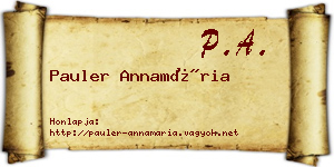 Pauler Annamária névjegykártya